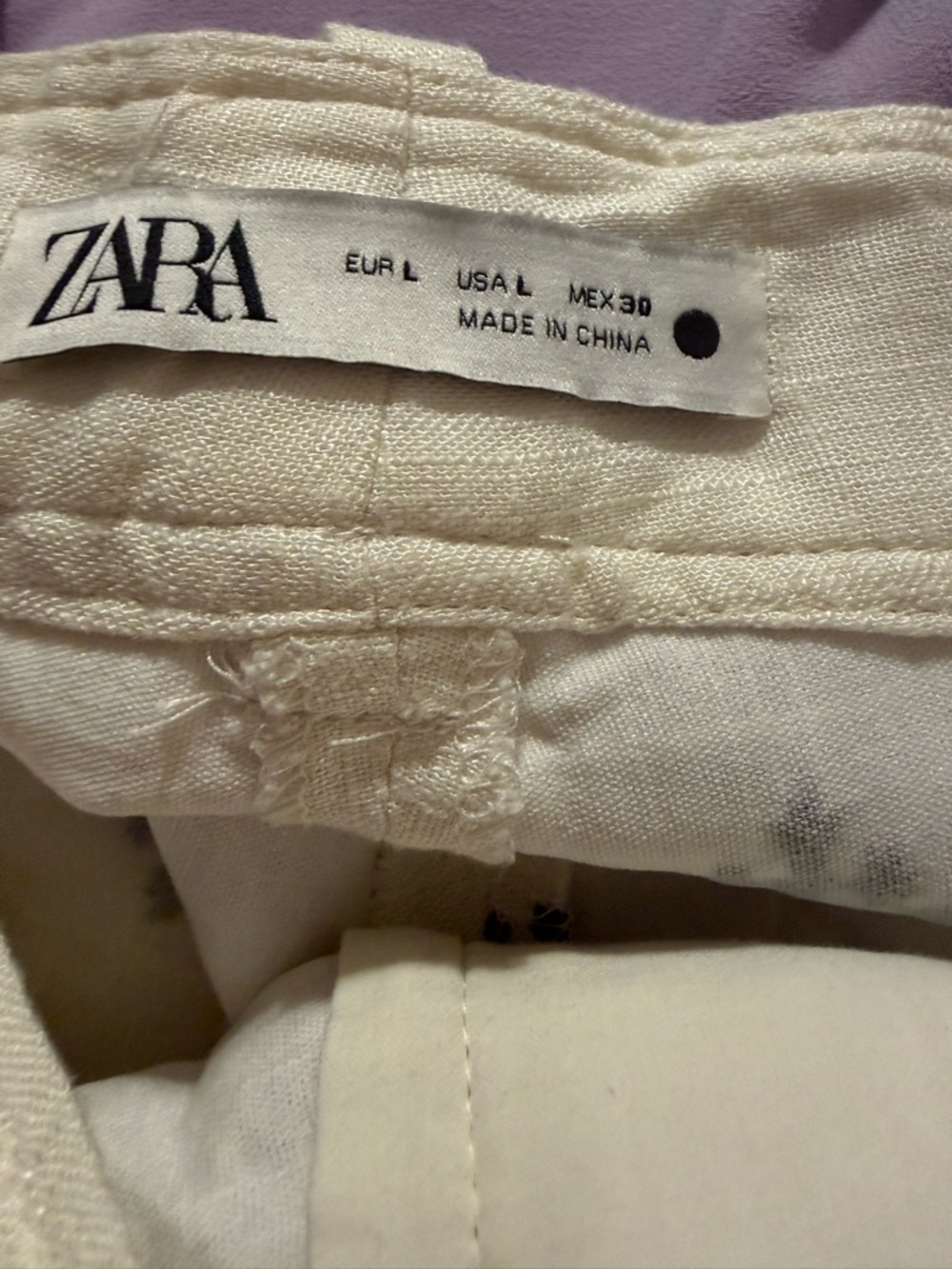 ZARA Linen Blend Embroidered
Wide Leg Pants White Black - Picture 6 of 7
